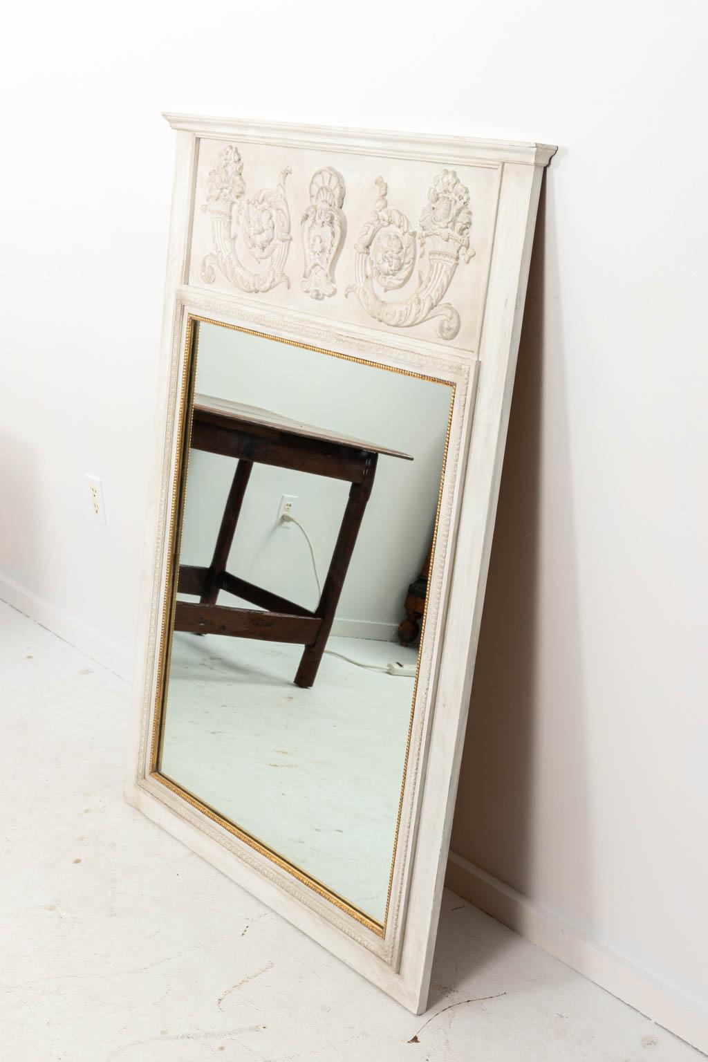 French White Trumeau Mirror 2