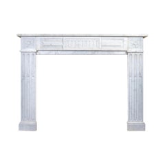 French White Veined Carrara Marble Mantel