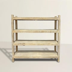 French Whitewashed Pine Bookcase