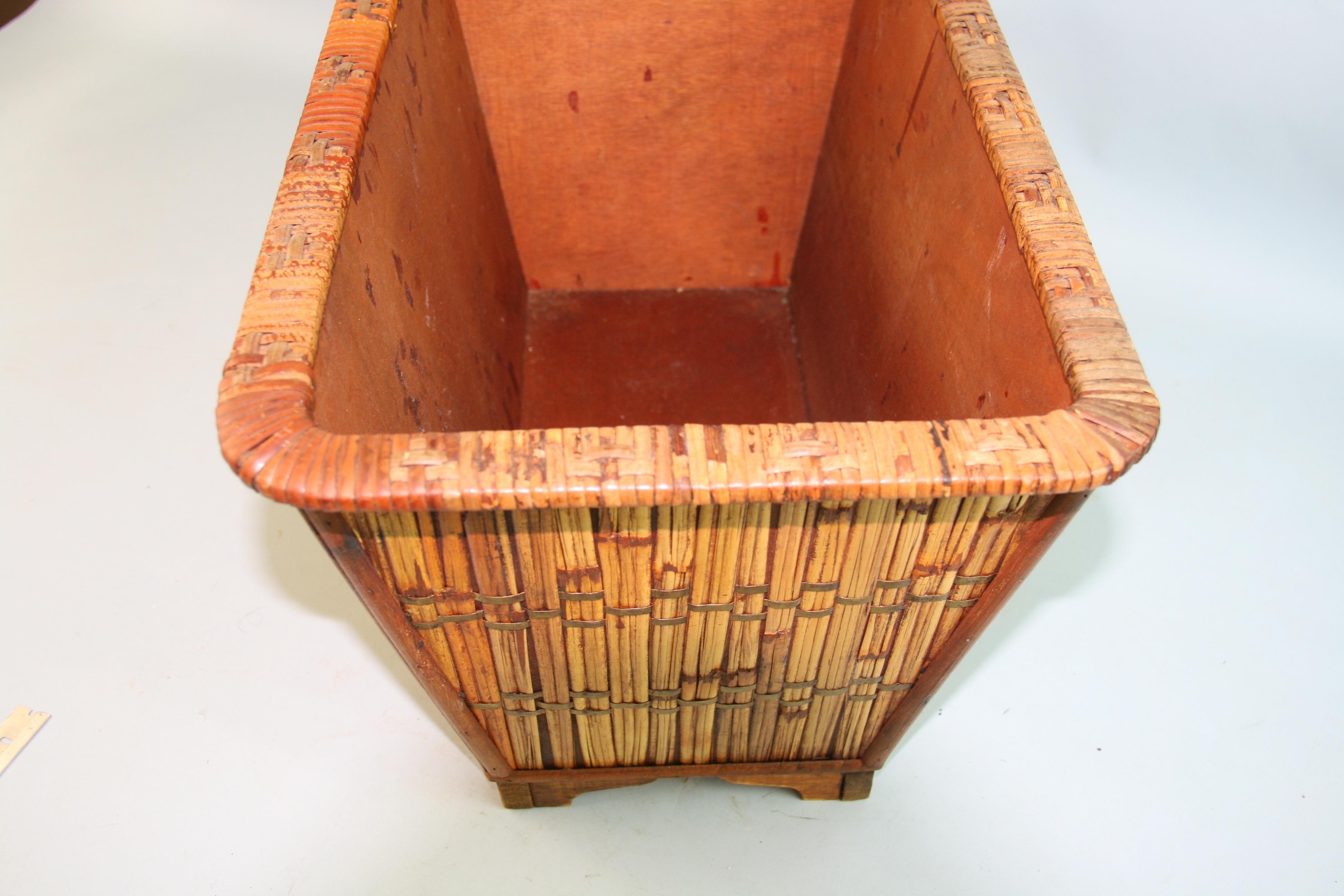 French Wicker and Bamboo Waste Basket For Sale 4