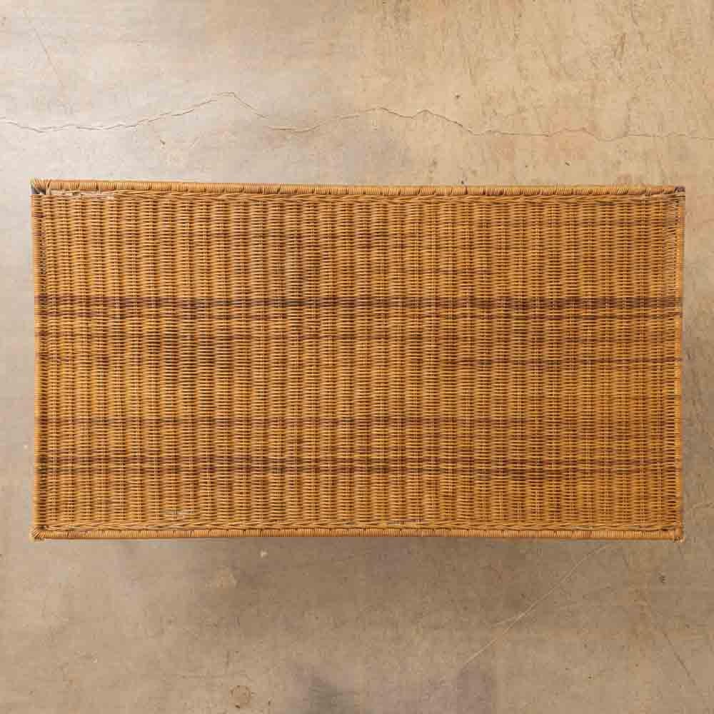 French Wicker and Iron Coffee Table For Sale 3