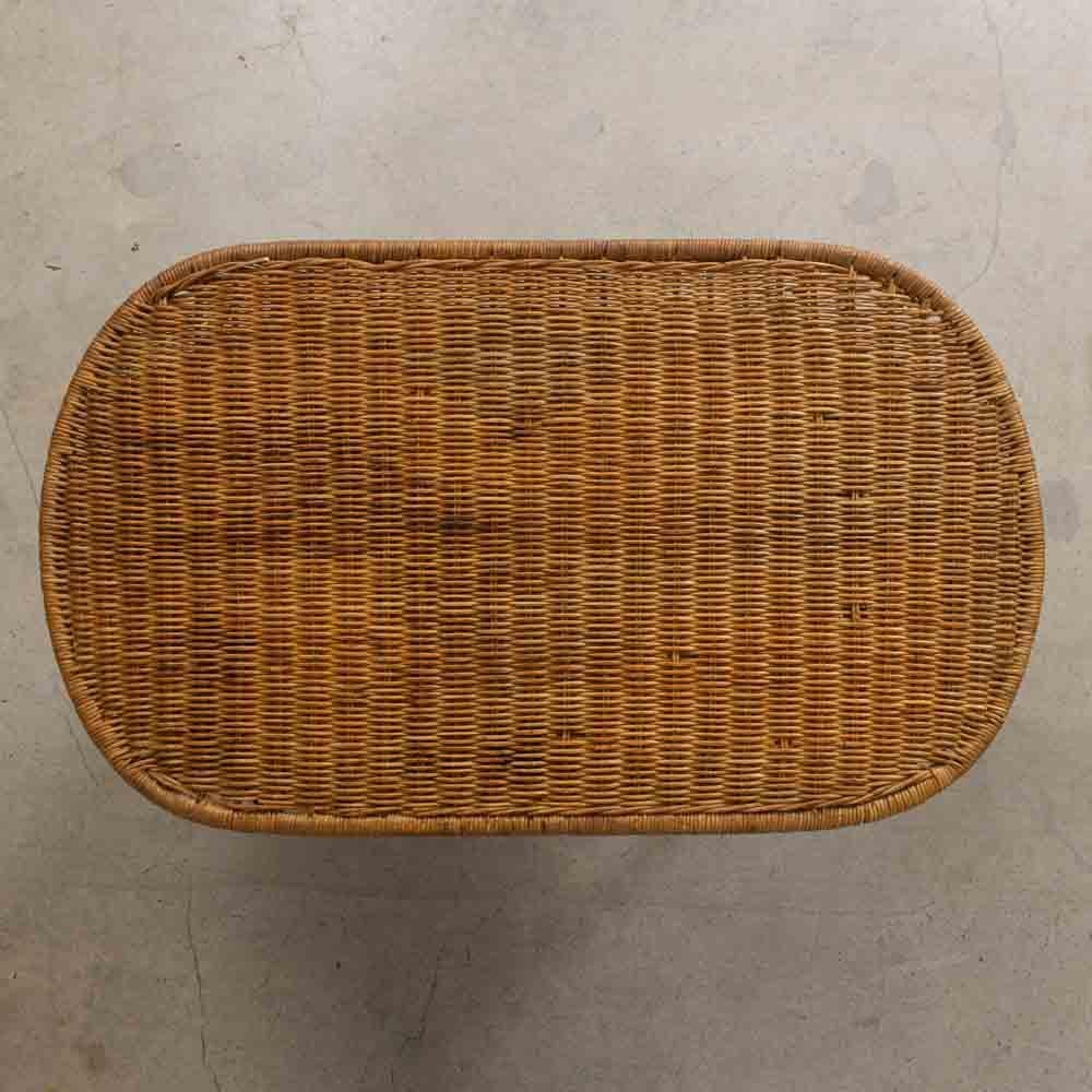 French Wicker and Iron Coffee Table For Sale 3