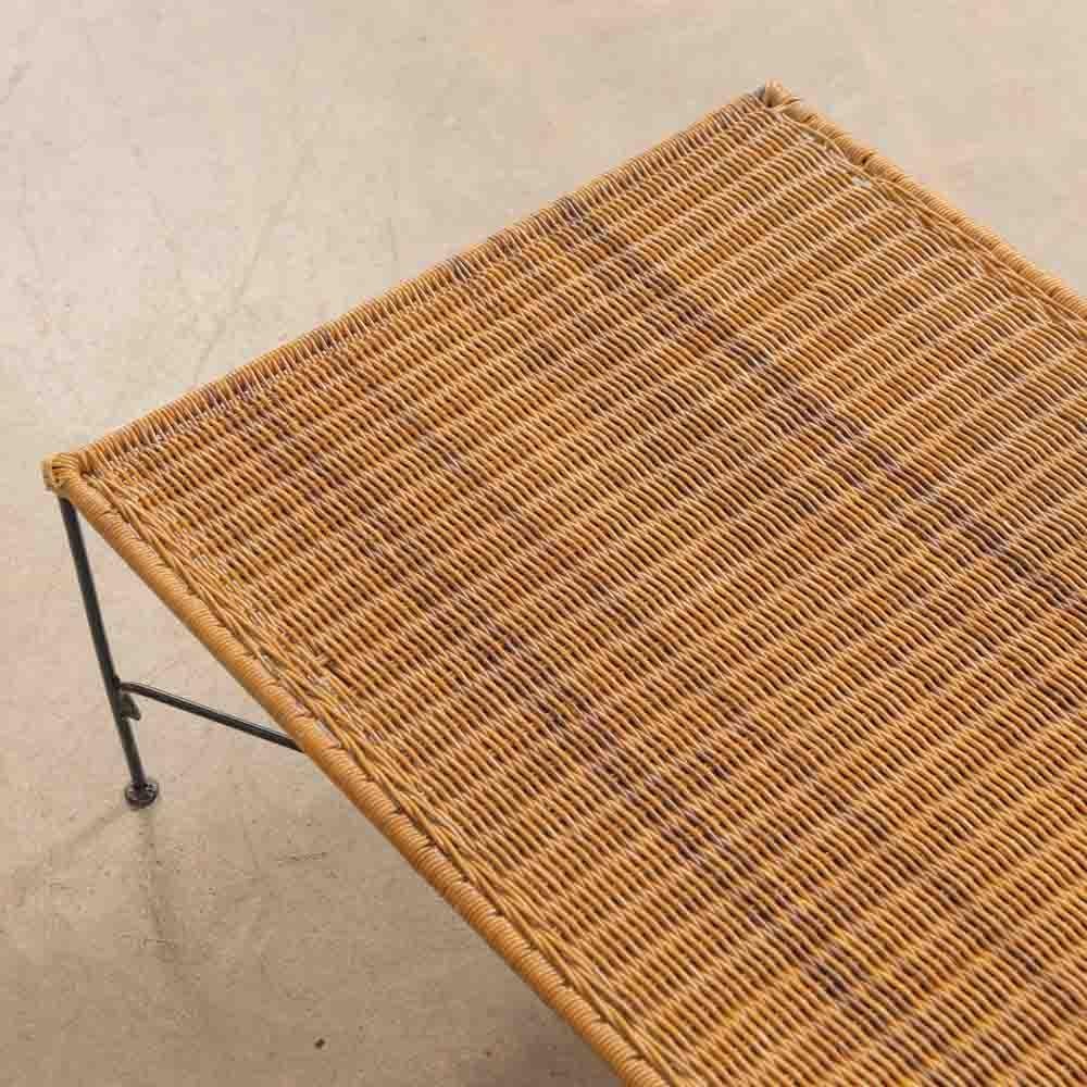 French Wicker and Iron Coffee Table For Sale 4
