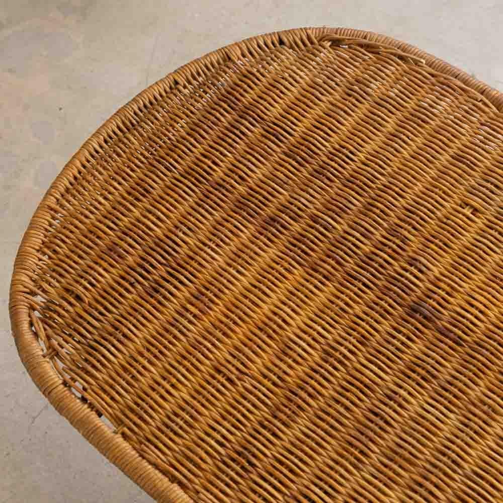 French Wicker and Iron Coffee Table For Sale 4