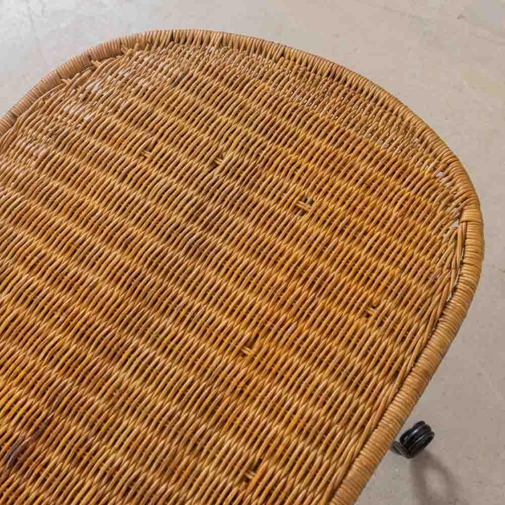 French Wicker and Iron Coffee Table For Sale 5