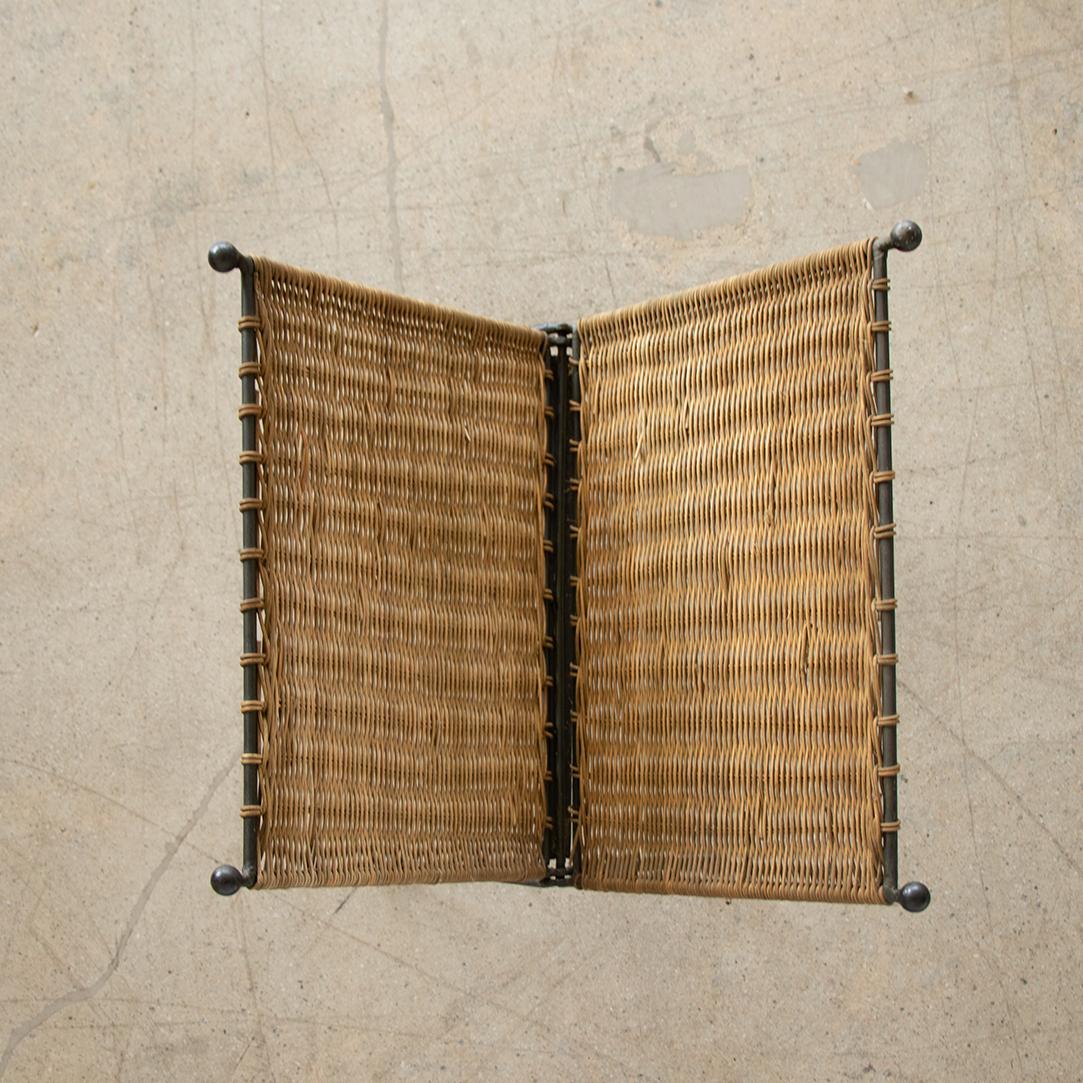 French Wicker and Iron Magazine Rack 2