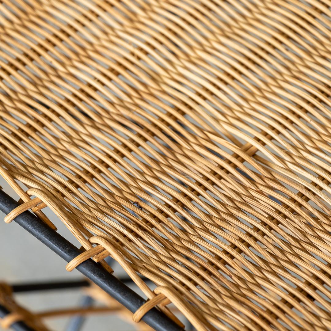 French Wicker and Iron Magazine Rack Table 8