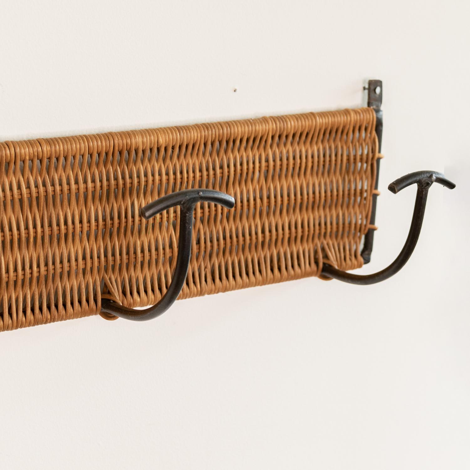 French Wicker and Iron Wall Hook 6