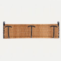 French Wicker and Iron Wall Hook