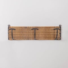 Gancio da parete francese in vimini e ferro