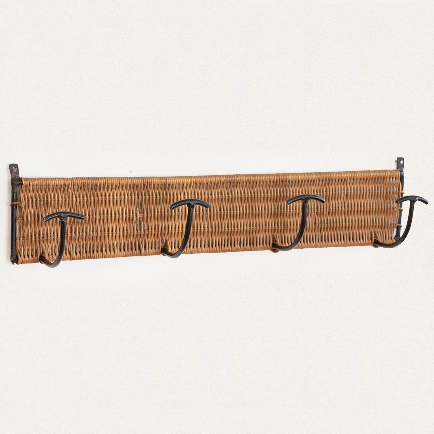 French Wicker and Iron Wall Hook 1
