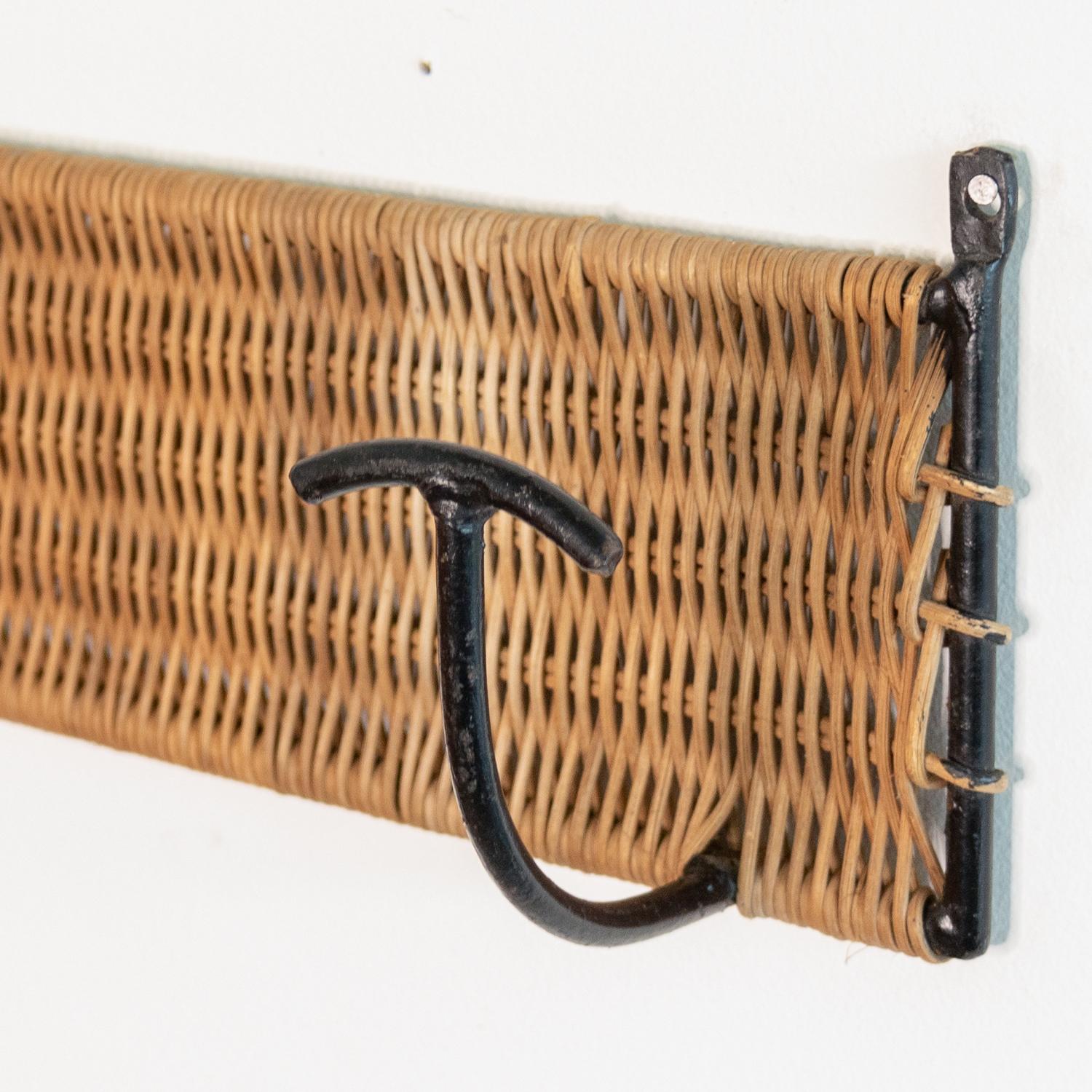 French Wicker and Iron Wall Hook 2