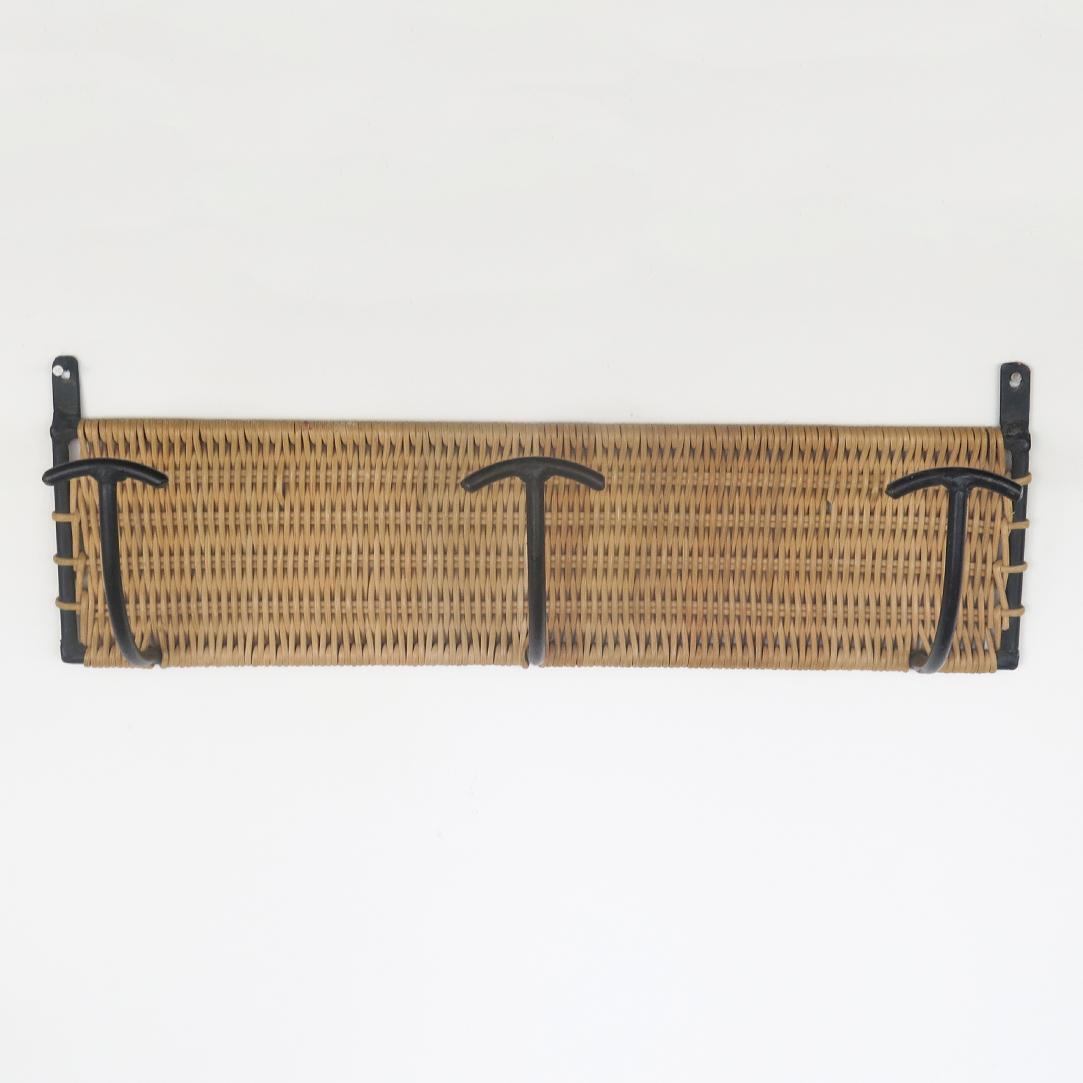 French Wicker and Iron Wall Hook 2