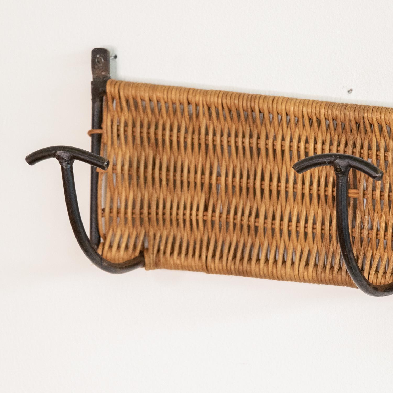 French Wicker and Iron Wall Hook 3