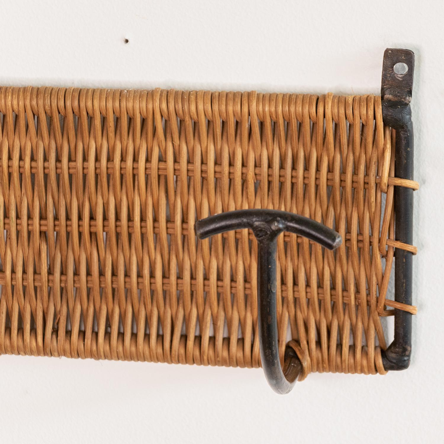 French Wicker and Iron Wall Hook 4