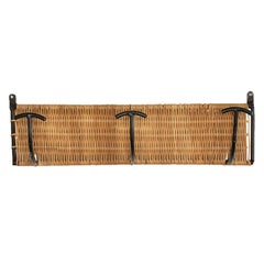 French Wicker and Iron Wall Hook