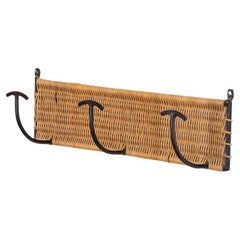 French Wicker and Iron Wall Hook