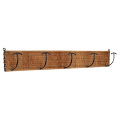 French Wicker and Iron Wall Hook