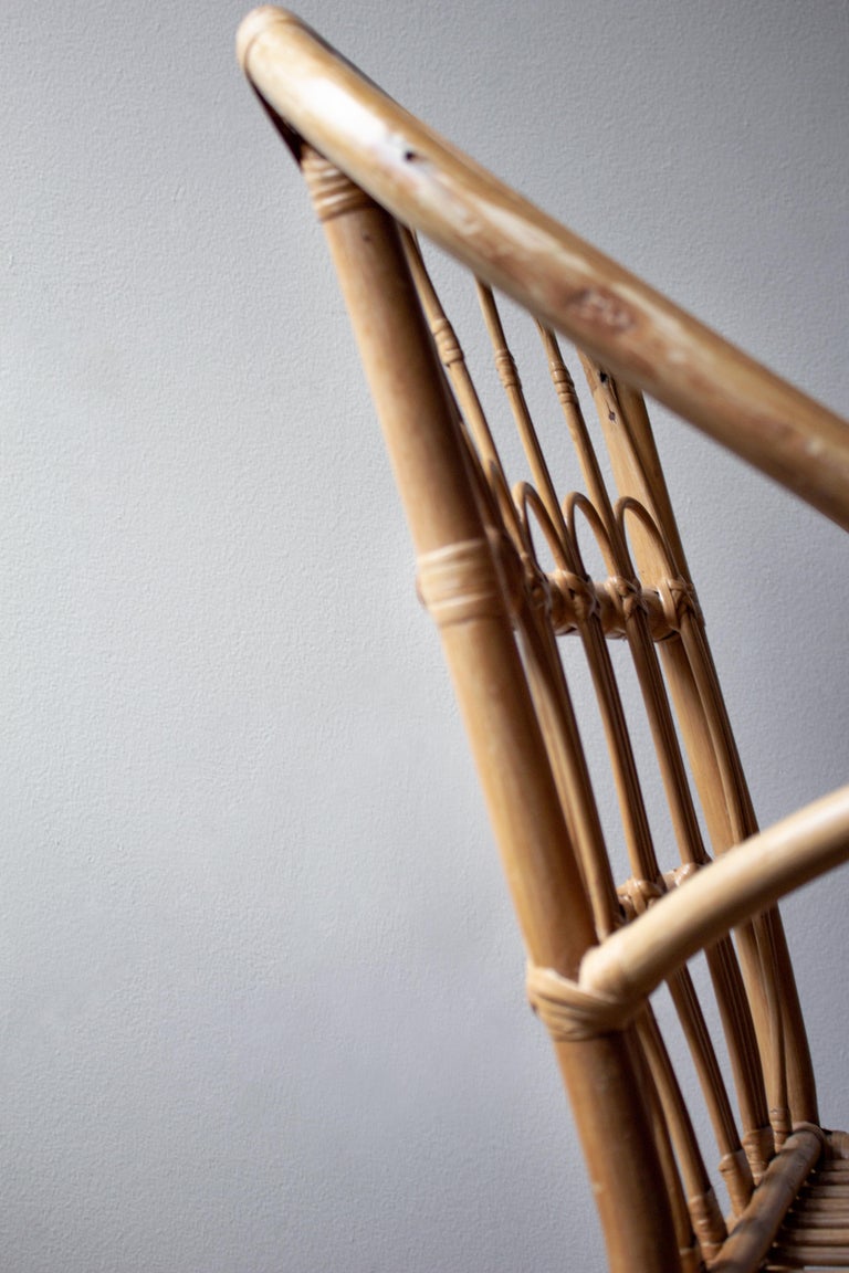 French Wicker and Rattan Side Chair For Sale at 1stDibs