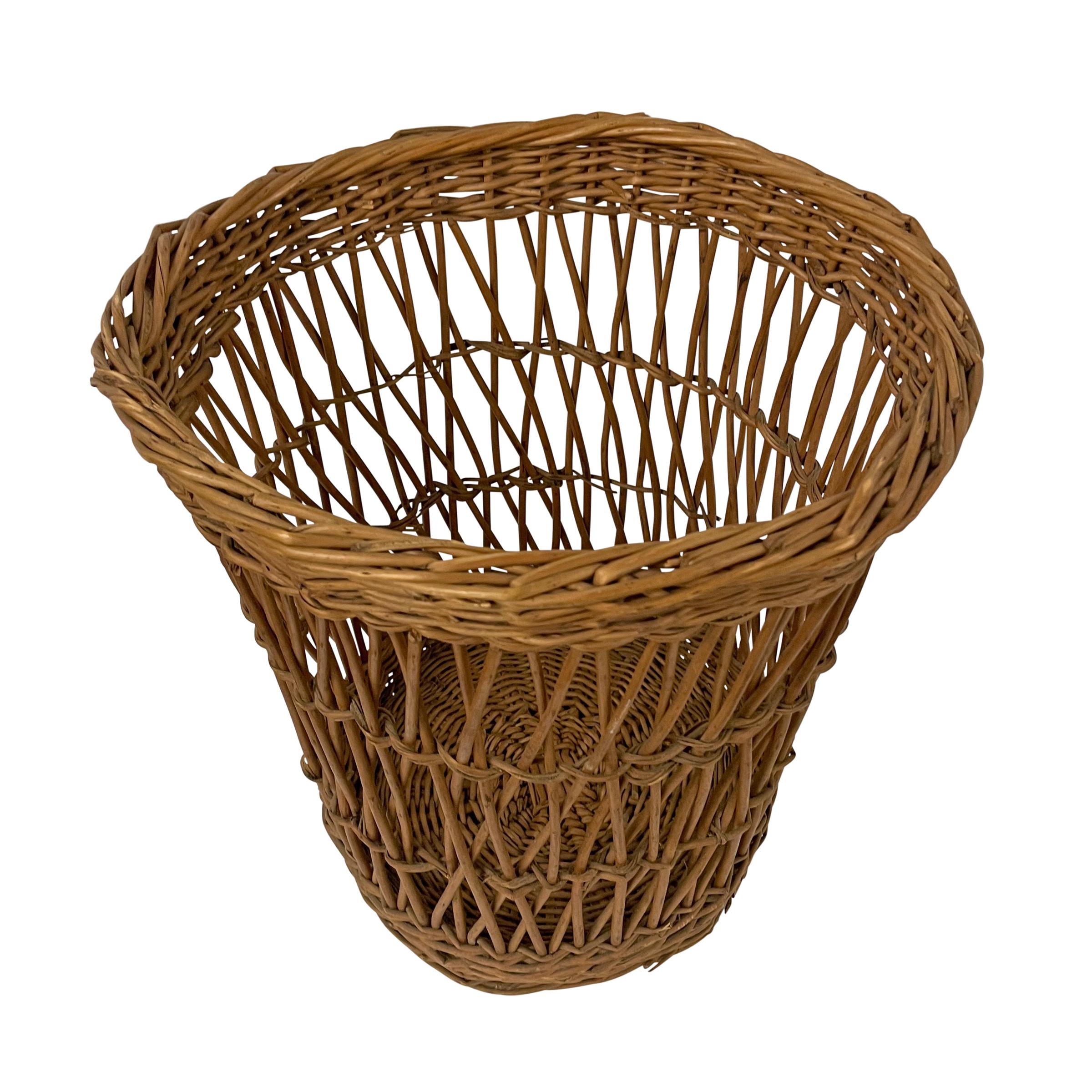 Hand-Woven French Wicker Bakery Basket