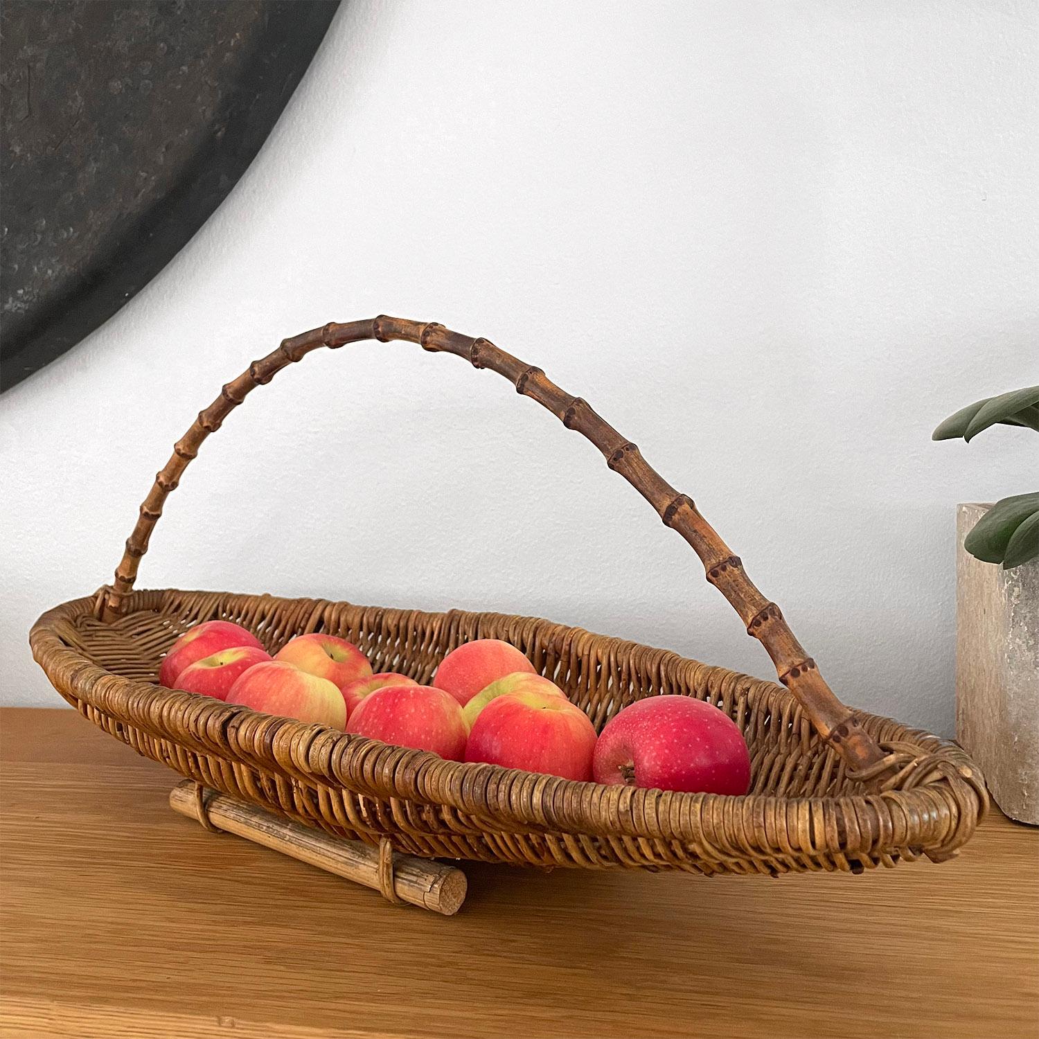 French Wicker & Bamboo Fruit Basket 2