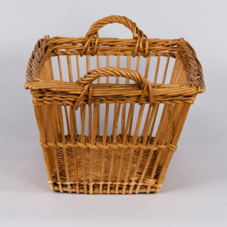 French Wicker Basket, 20th Century at 1stDibs