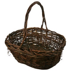 French Wicker Basket/Folk Art