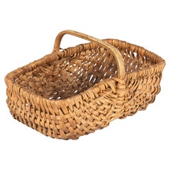 Vintage French Wicker Basket from Auvergne Region, 20th Century