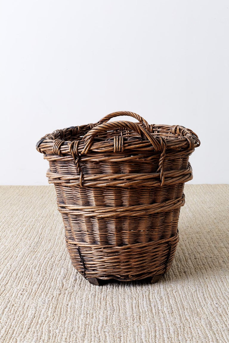 French Wicker Champagne Region Harvest Basket at 1stdibs