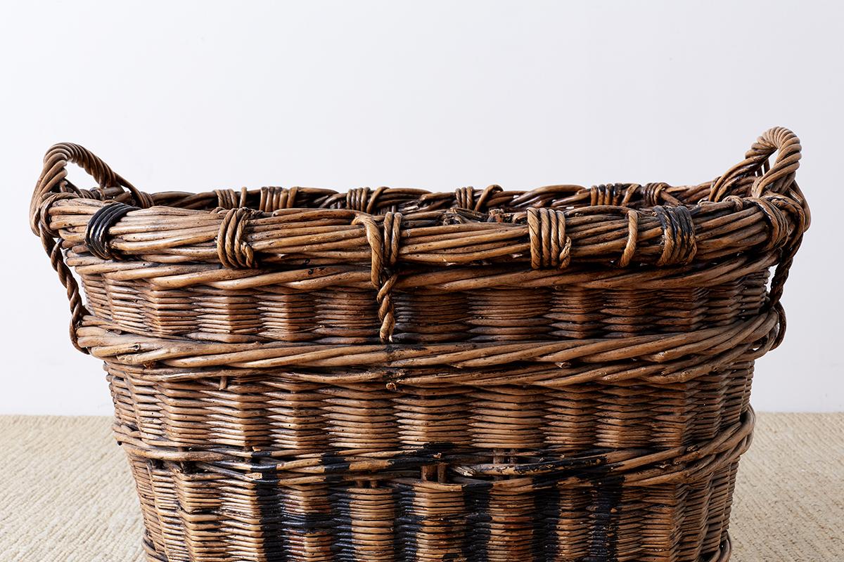 20th Century French Wicker Champagne Region Harvest Basket