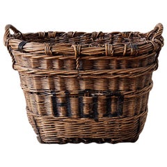 French Wicker Champagne Region Harvest Basket