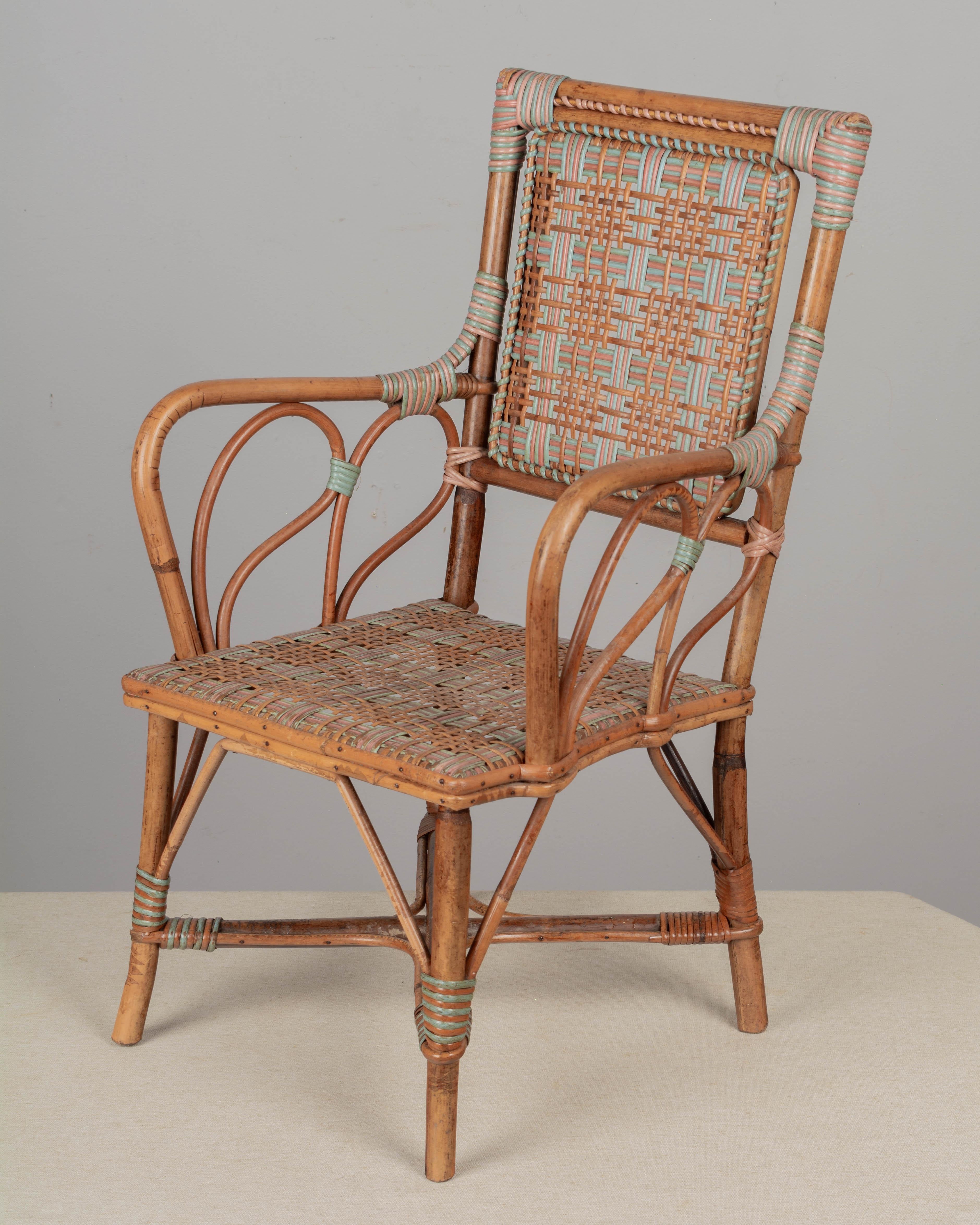Beaux Arts French Wicker Child's Chair For Sale