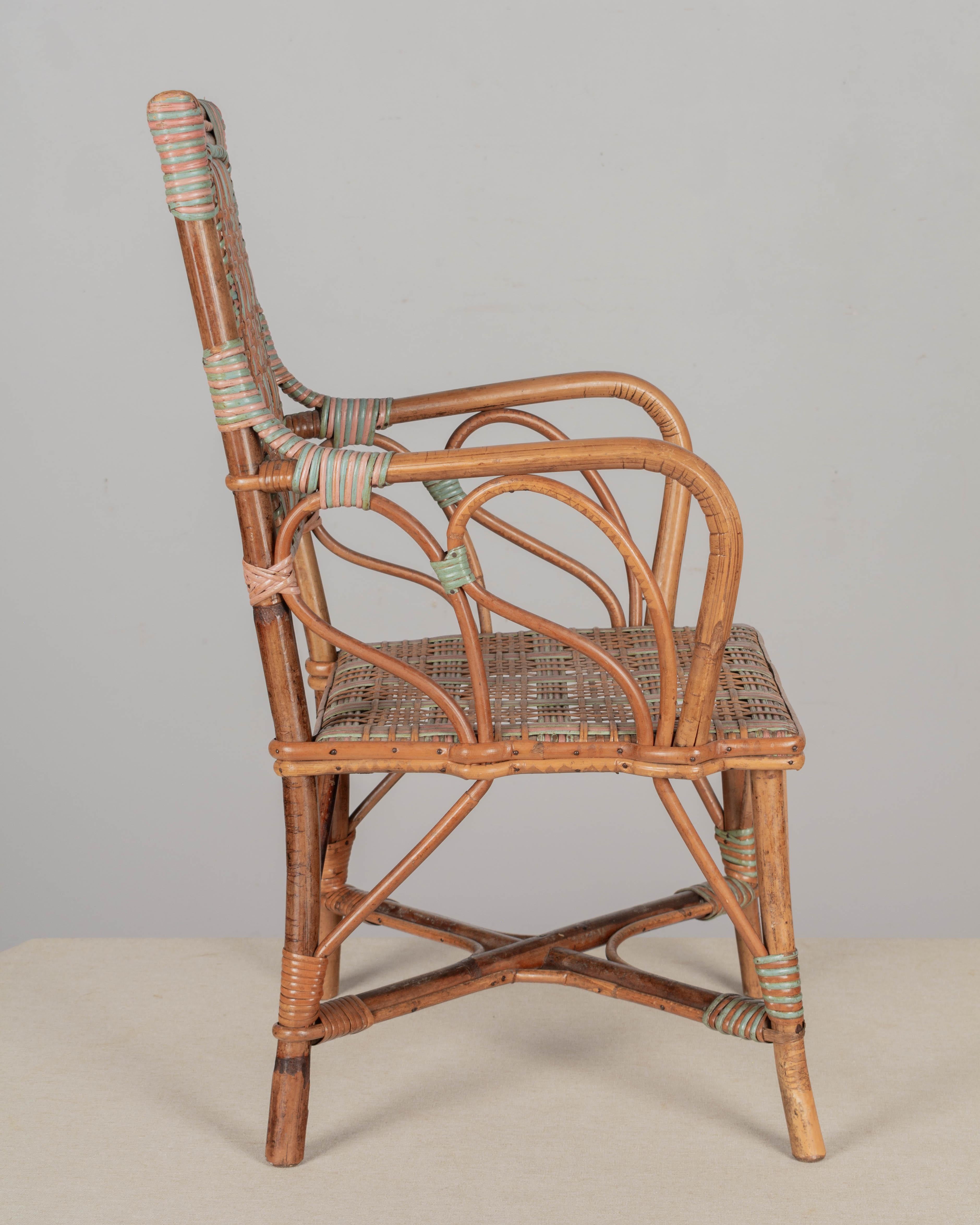 20th Century French Wicker Child's Chair For Sale
