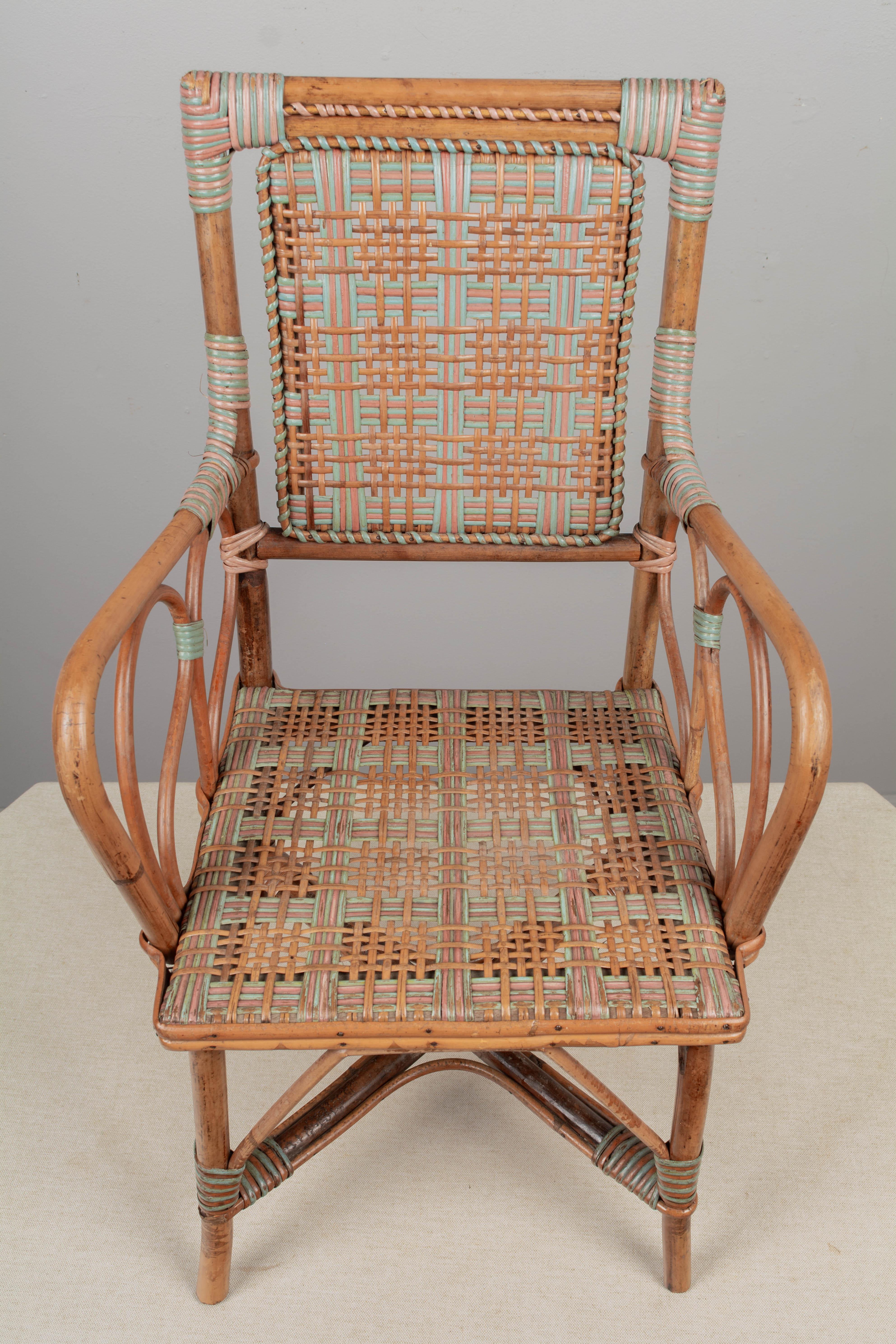 French Wicker Child's Chair For Sale 1