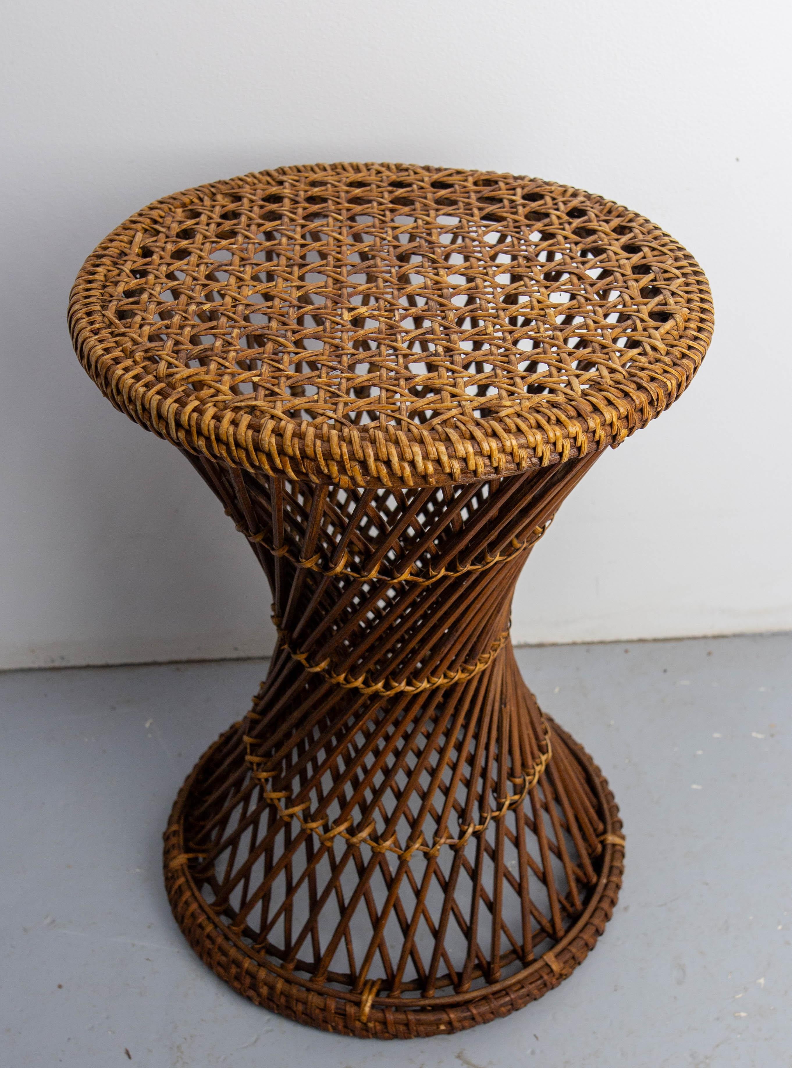 Sgabello Diabolo francese in vimini, circa 1970 In condizioni buone in vendita a Labrit, Landes