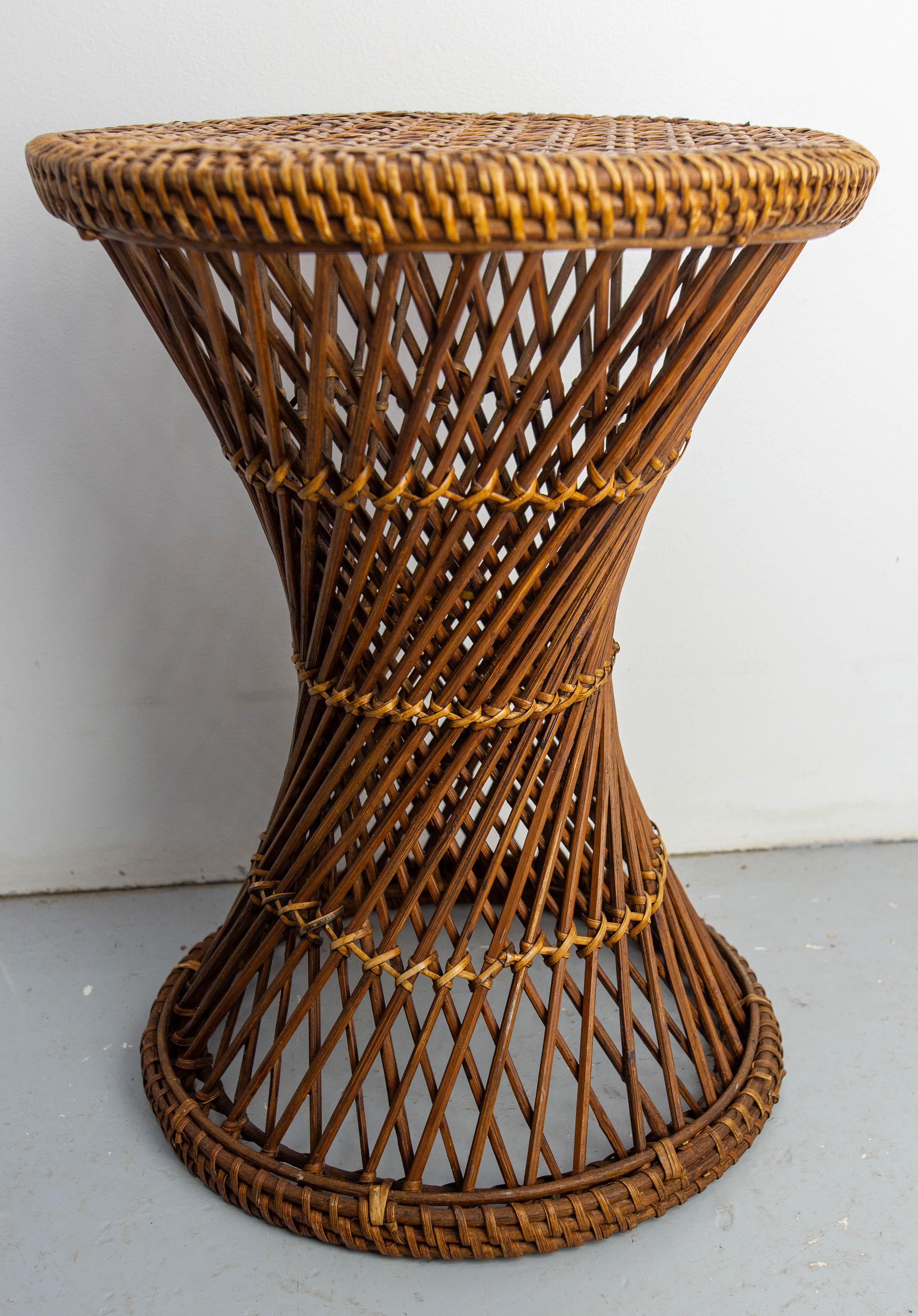 XX secolo Sgabello Diabolo francese in vimini, circa 1970 in vendita