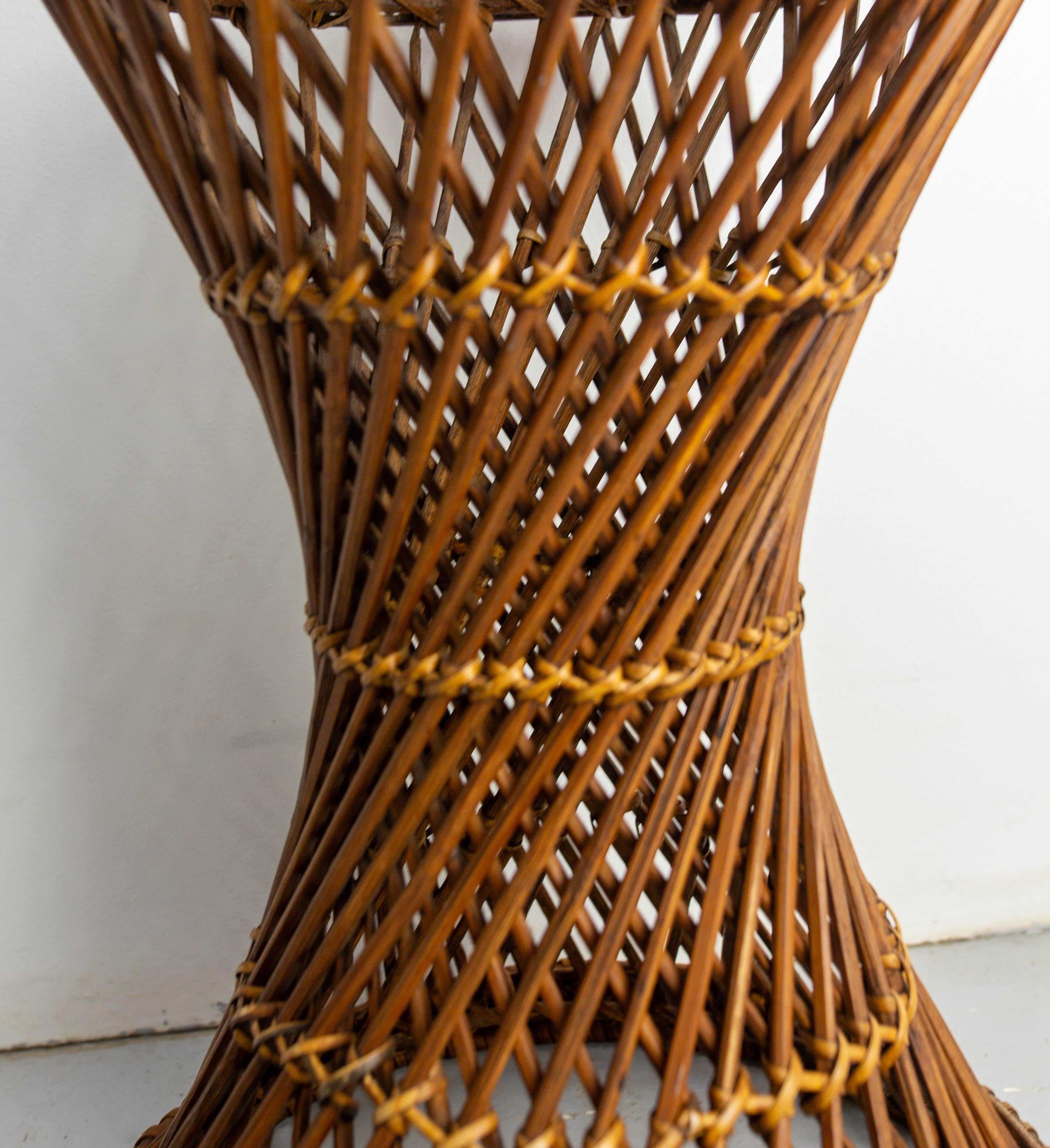 Sgabello Diabolo francese in vimini, circa 1970 in vendita 1