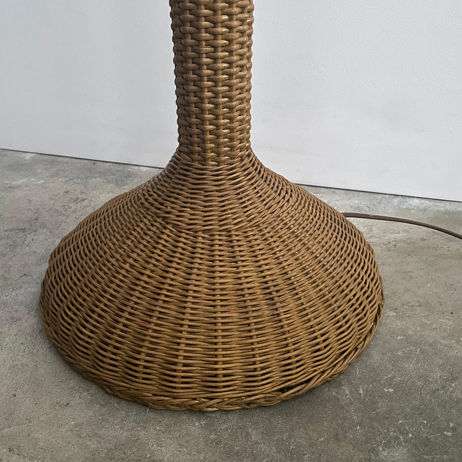 French Wicker Floor Lamp For Sale 7