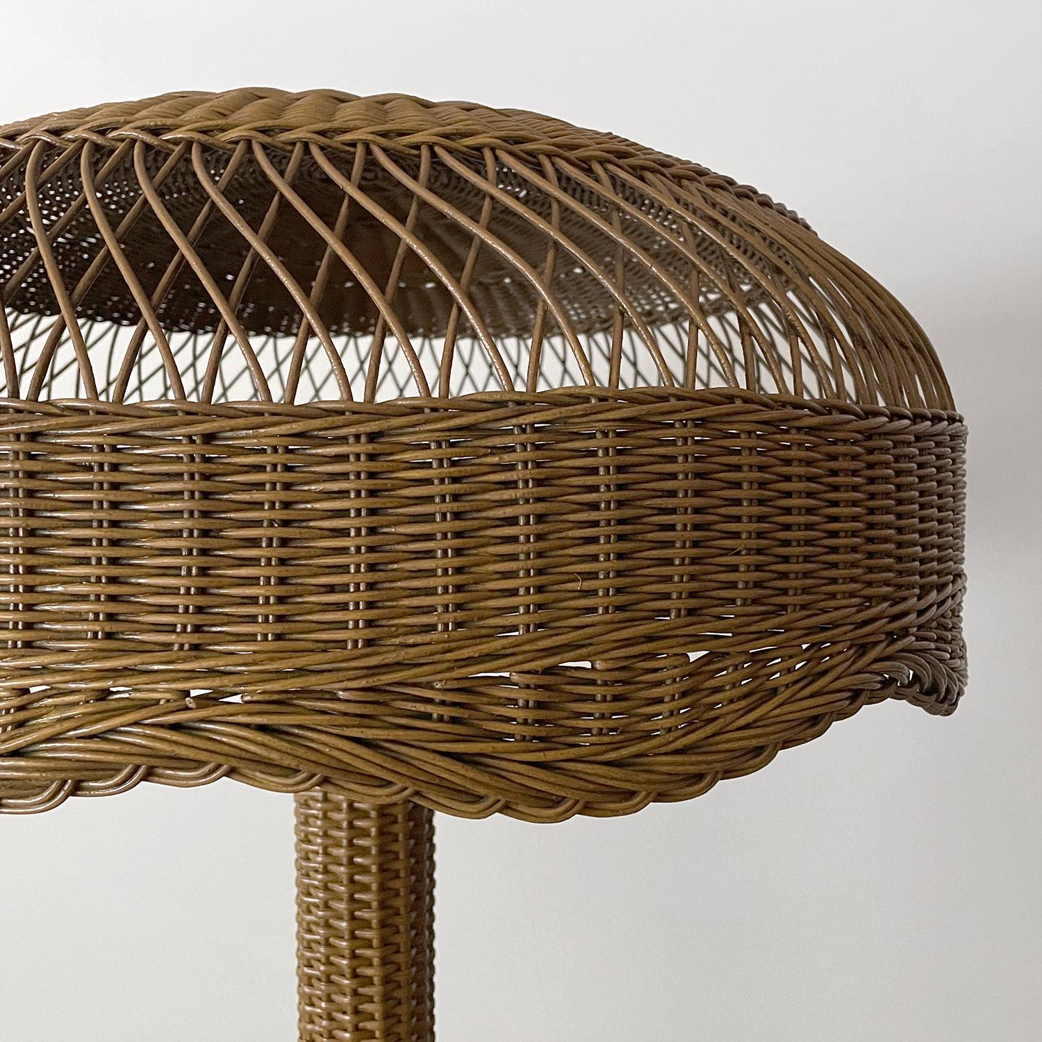 20th Century French Wicker Floor Lamp For Sale