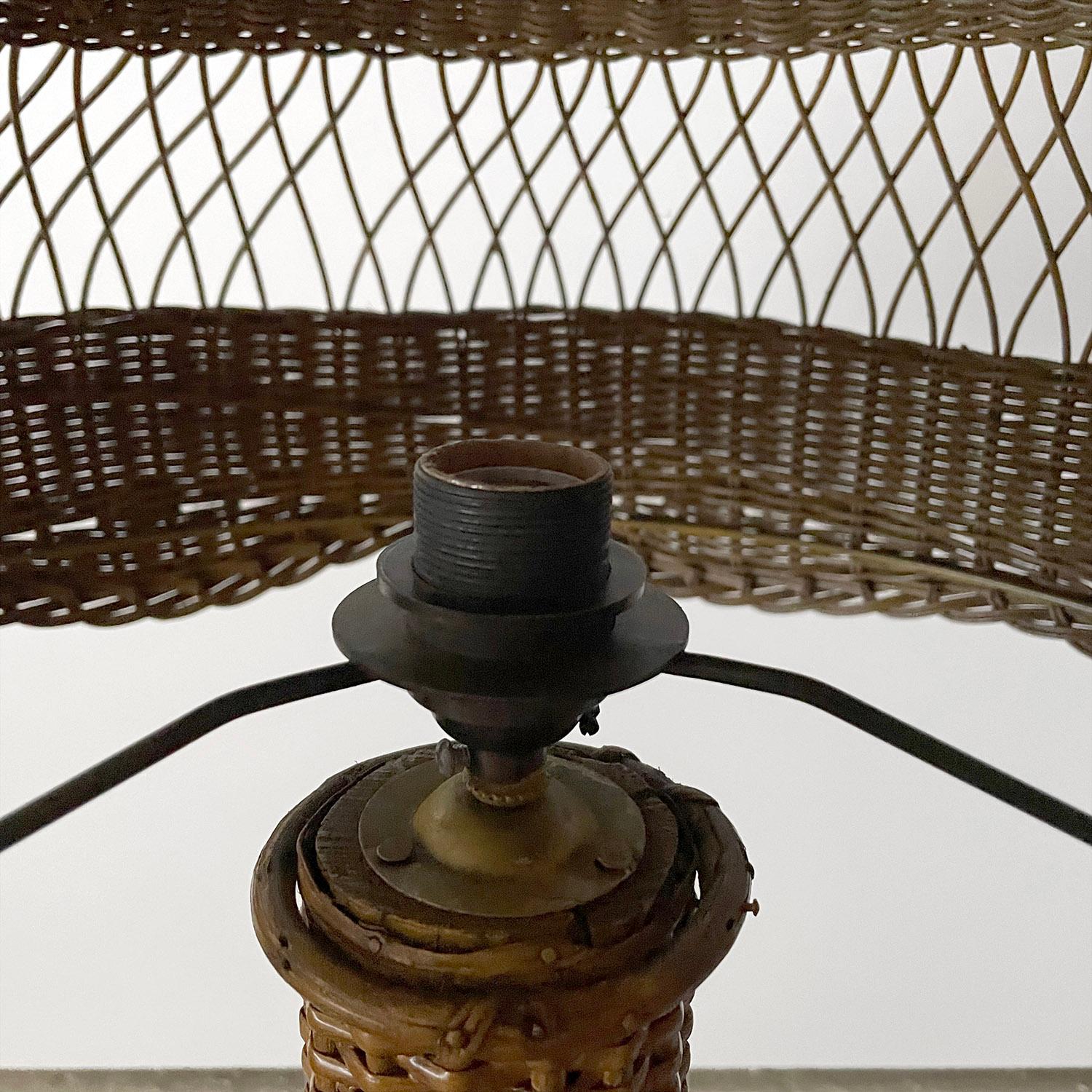 French Wicker Floor Lamp For Sale 3