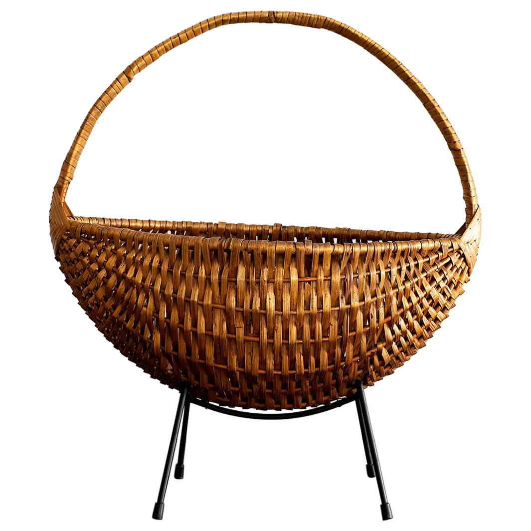 French Wicker Fruit Bowl For Sale