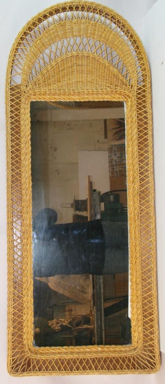 French Wicker Full Length Mirror (3 pieces Available)