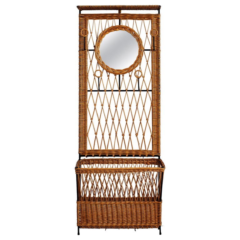 French Wicker Hall Tree at 1stDibs rattan hall tree