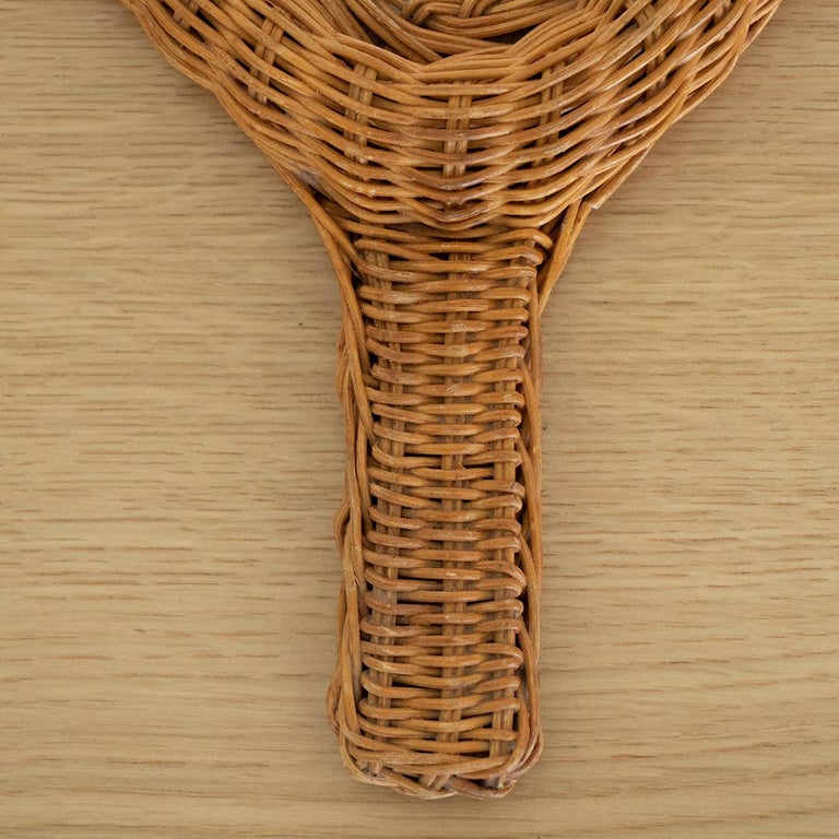 French Wicker HandHeld Mirror at 1stDibs