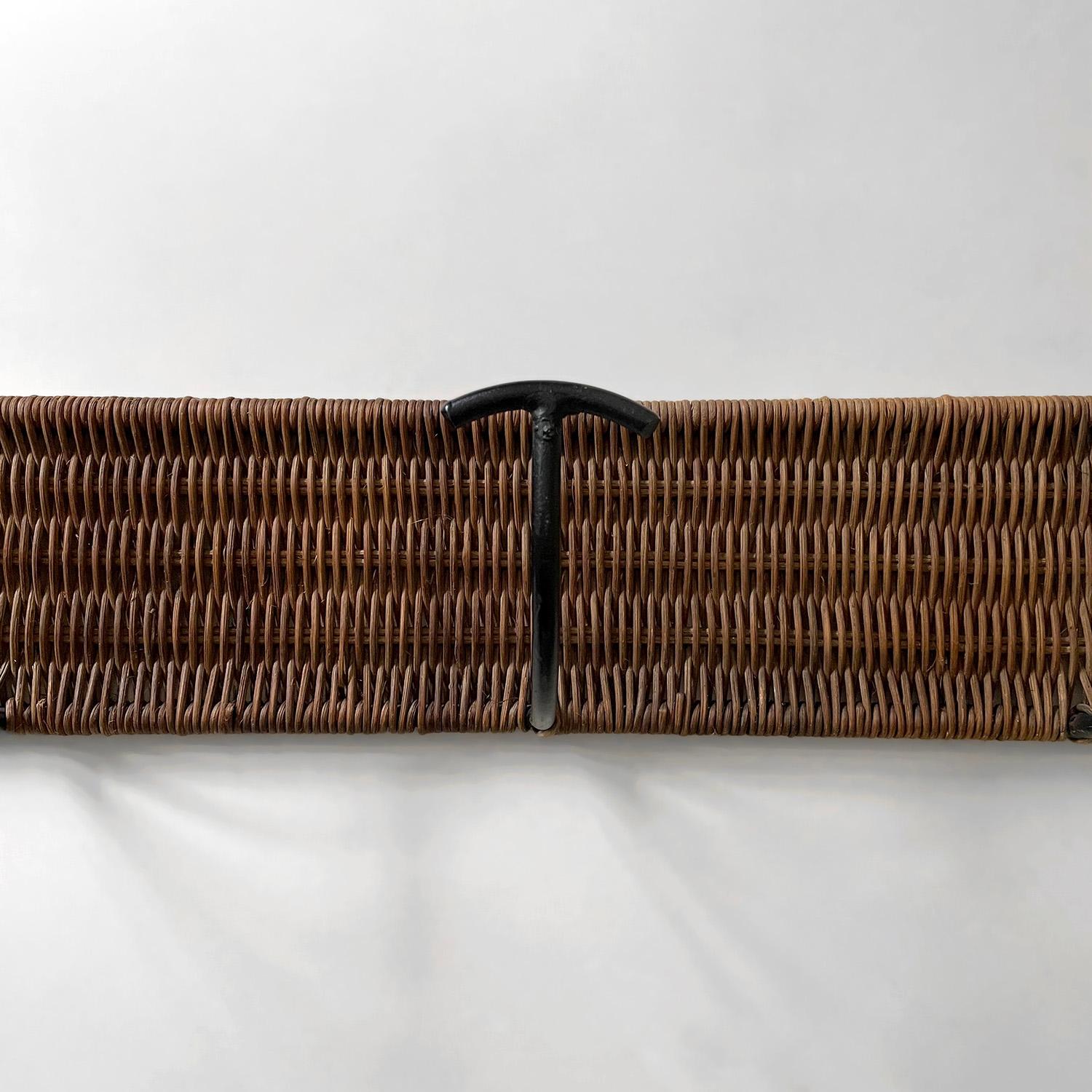 French Wicker & Iron 4 Wall Hooks For Sale 3