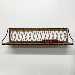 French Wicker & Iron Shelf