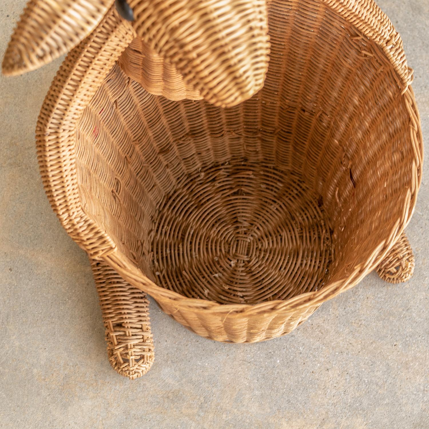 French Wicker Kangaroo Basket 3