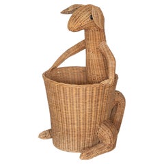 Retro French Wicker Kangaroo Basket