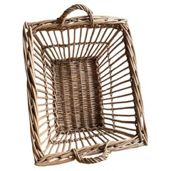 French wicker laundry basket