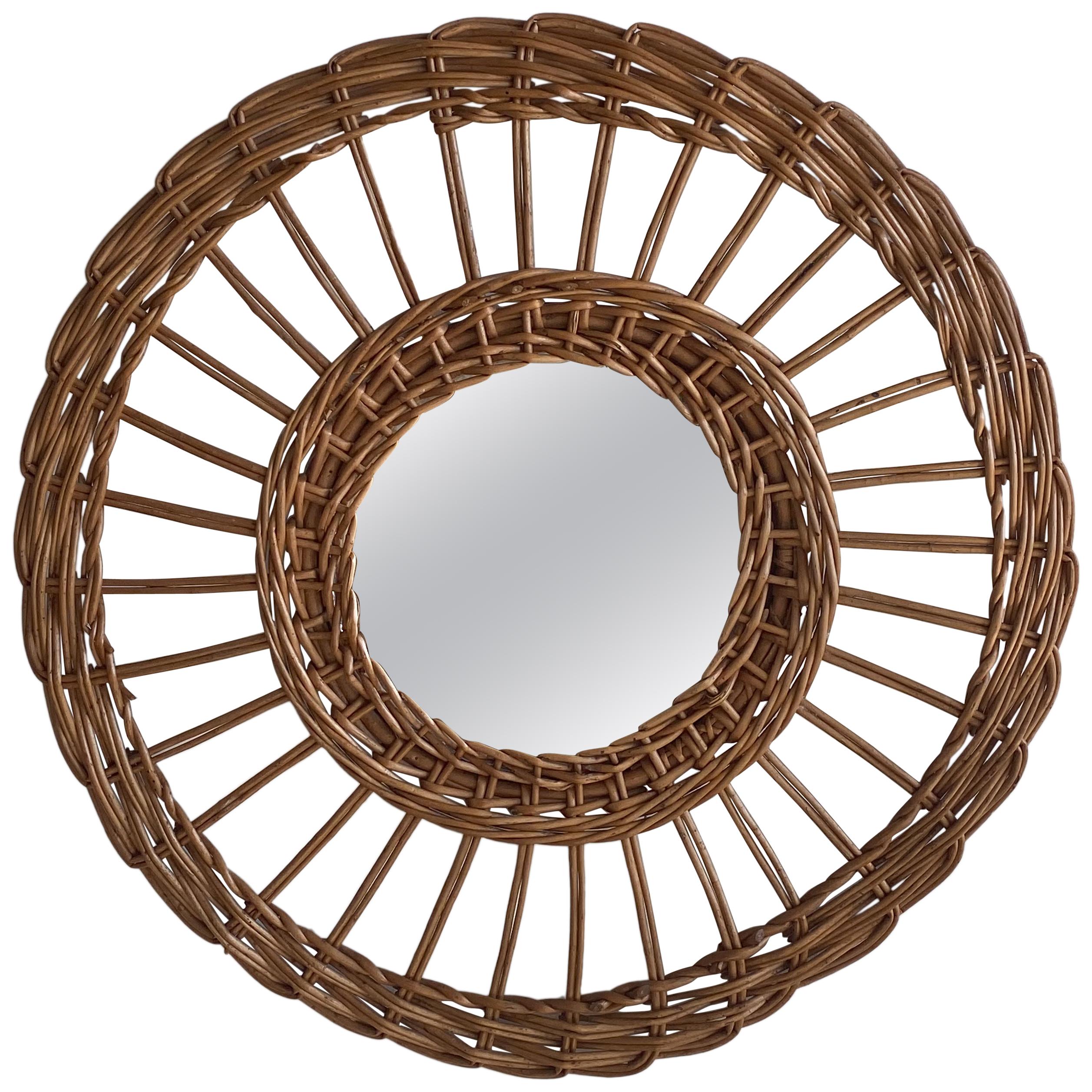 French Wicker Mirror at 1stDibs